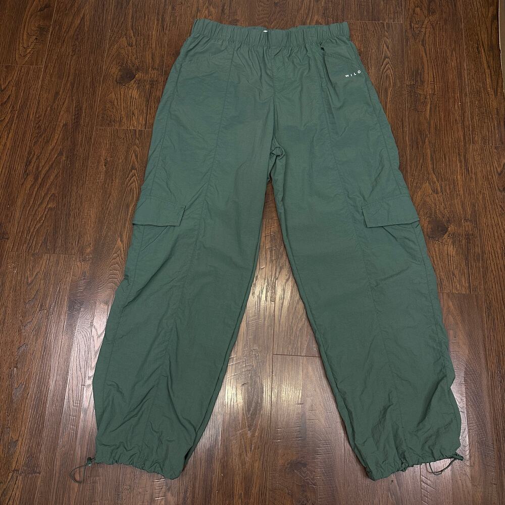 WILO Cargo Pants Olive Green High Rise WMNS L Parachute Jogger Streetwear